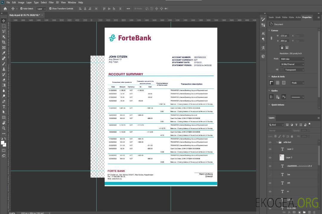 Mot de la Forte Bank du Kazakhstan template Mot de la Forte Bank du Kazakhstan template